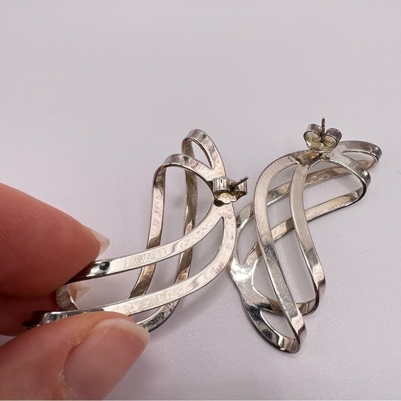SILVER Spiral Earrings - Picture 6 of 6
